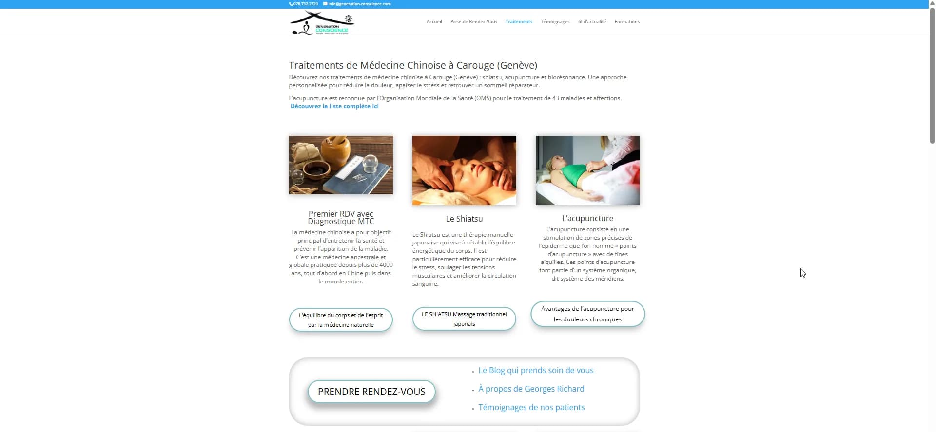 Aperçu du site Génération Conscience