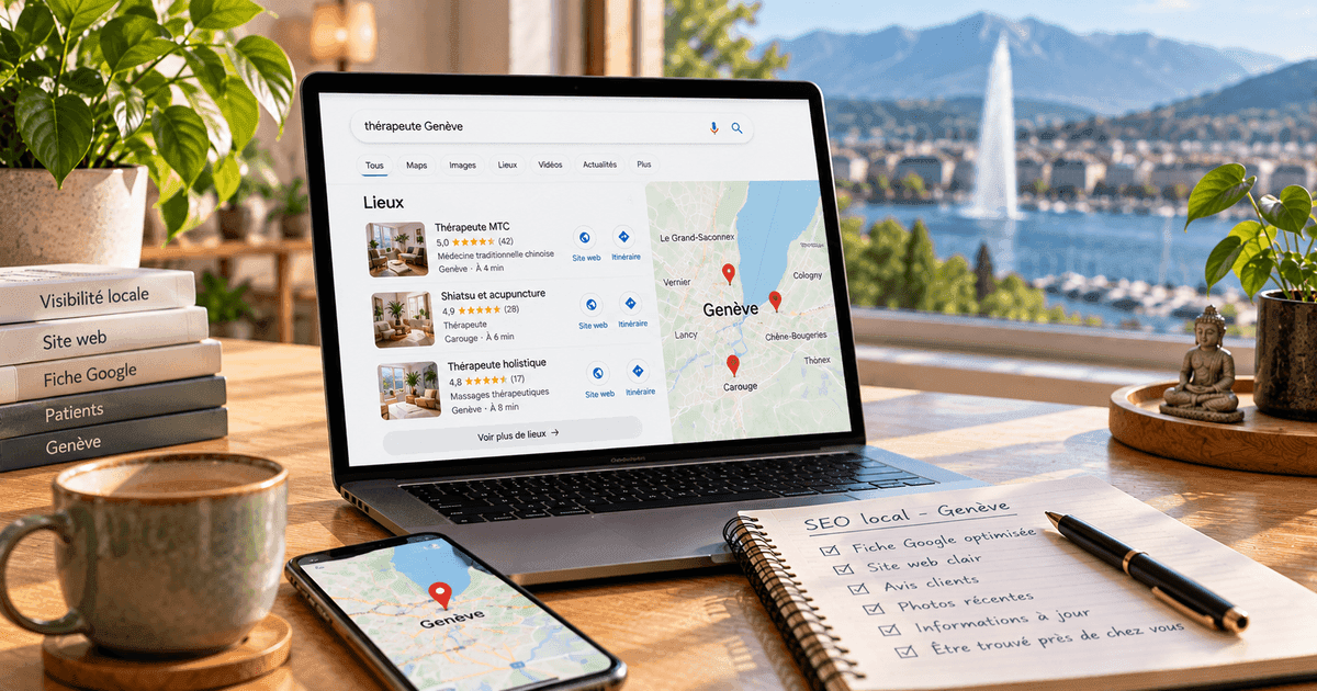 Fiche Google thérapeute à Genève : être trouvé localement